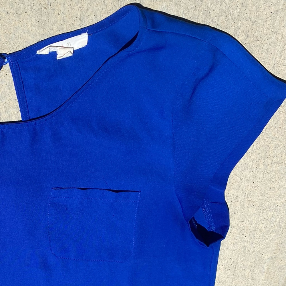 Royal Blue Dressy T with Pocket